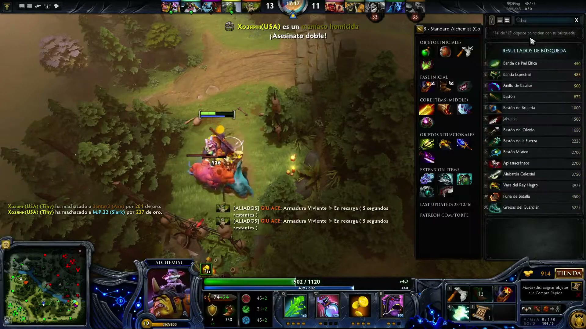 Dota 2 en español | Dominando la línea central con Alchemist